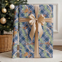 Navy Blue Palaka Hula Girls Seamless Hawaii Aloha Wrapping Paper LT7 - Polynesian Pride
