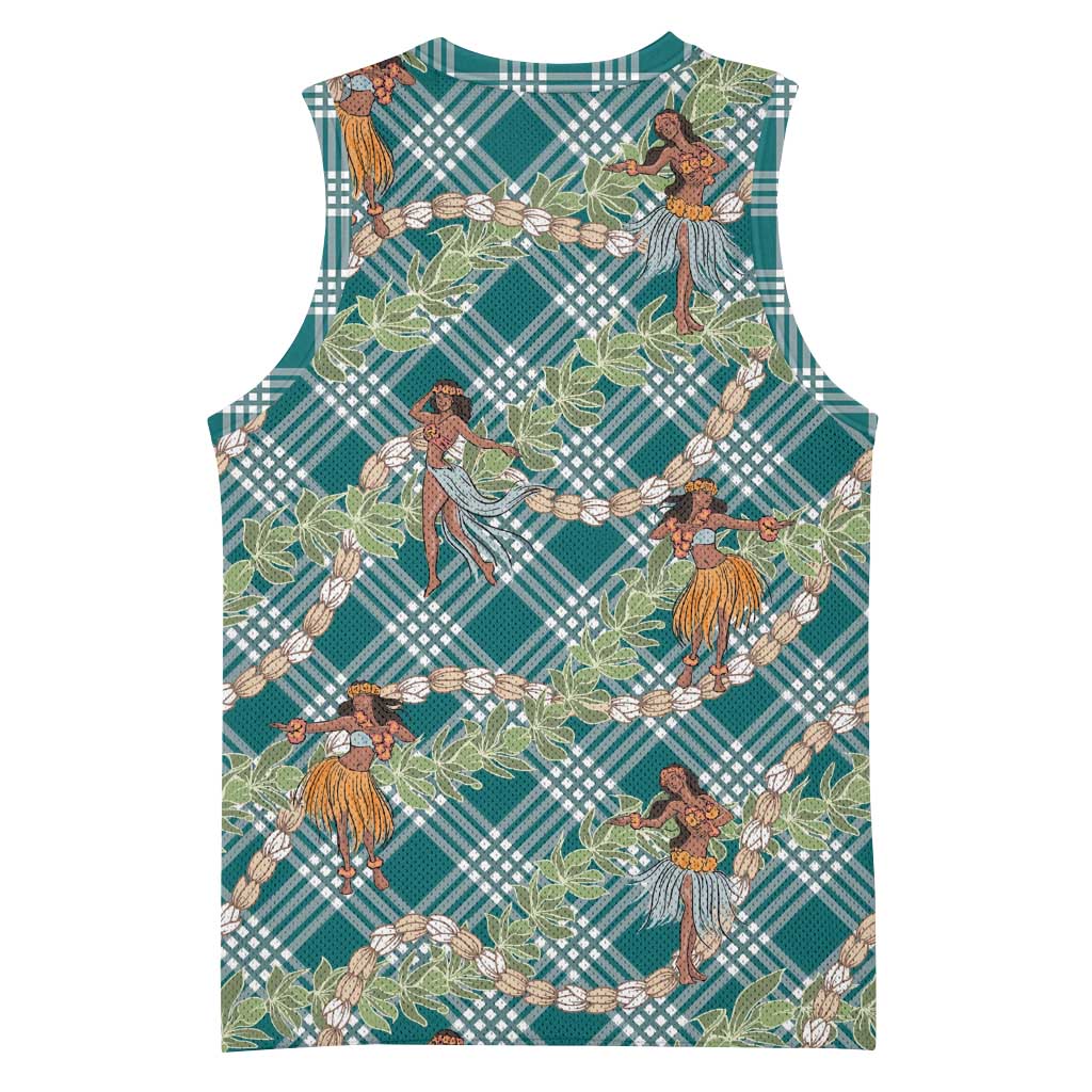 Teal Palaka Hula Girls Seamless Hawaii Aloha Basketball Jersey - Polynesian Pride