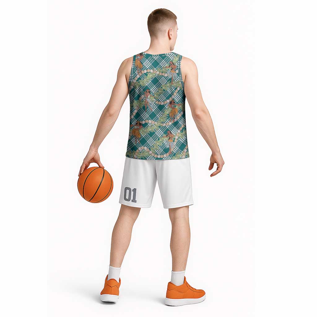 Teal Palaka Hula Girls Seamless Hawaii Aloha Basketball Jersey - Polynesian Pride