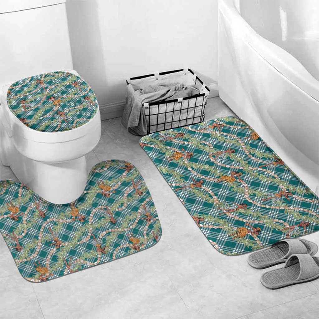 Teal Palaka Hula Girls Seamless Hawaii Aloha Bathroom Set - Polynesian Pride