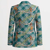Teal Palaka Hula Girls Seamless Hawaii Aloha Blazer LT7 - Polynesian Pride