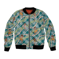 Teal Palaka Hula Girls Seamless Hawaii Aloha Bomber Jacket - Polynesian Pride