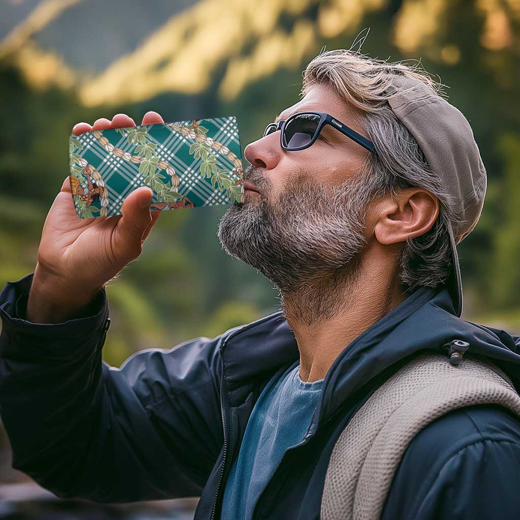 Teal Palaka Hula Girls Seamless Hawaii Aloha 4 in 1 Can Cooler Tumbler - Polynesian Pride