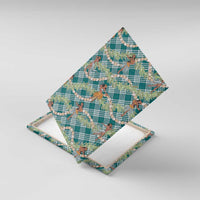 Teal Palaka Hula Girls Seamless Hawaii Aloha Canvas Wall Art - Polynesian Pride