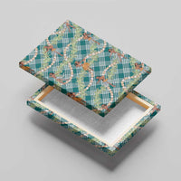 Teal Palaka Hula Girls Seamless Hawaii Aloha Canvas Wall Art - Polynesian Pride