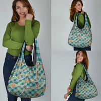 Teal Palaka Hula Girls Seamless Hawaii Aloha Grocery Bag LT7 - Polynesian Pride