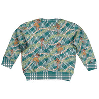 Teal Palaka Hula Girls Seamless Hawaii Aloha Kid Ugly Christmas Sweater - Polynesian Pride
