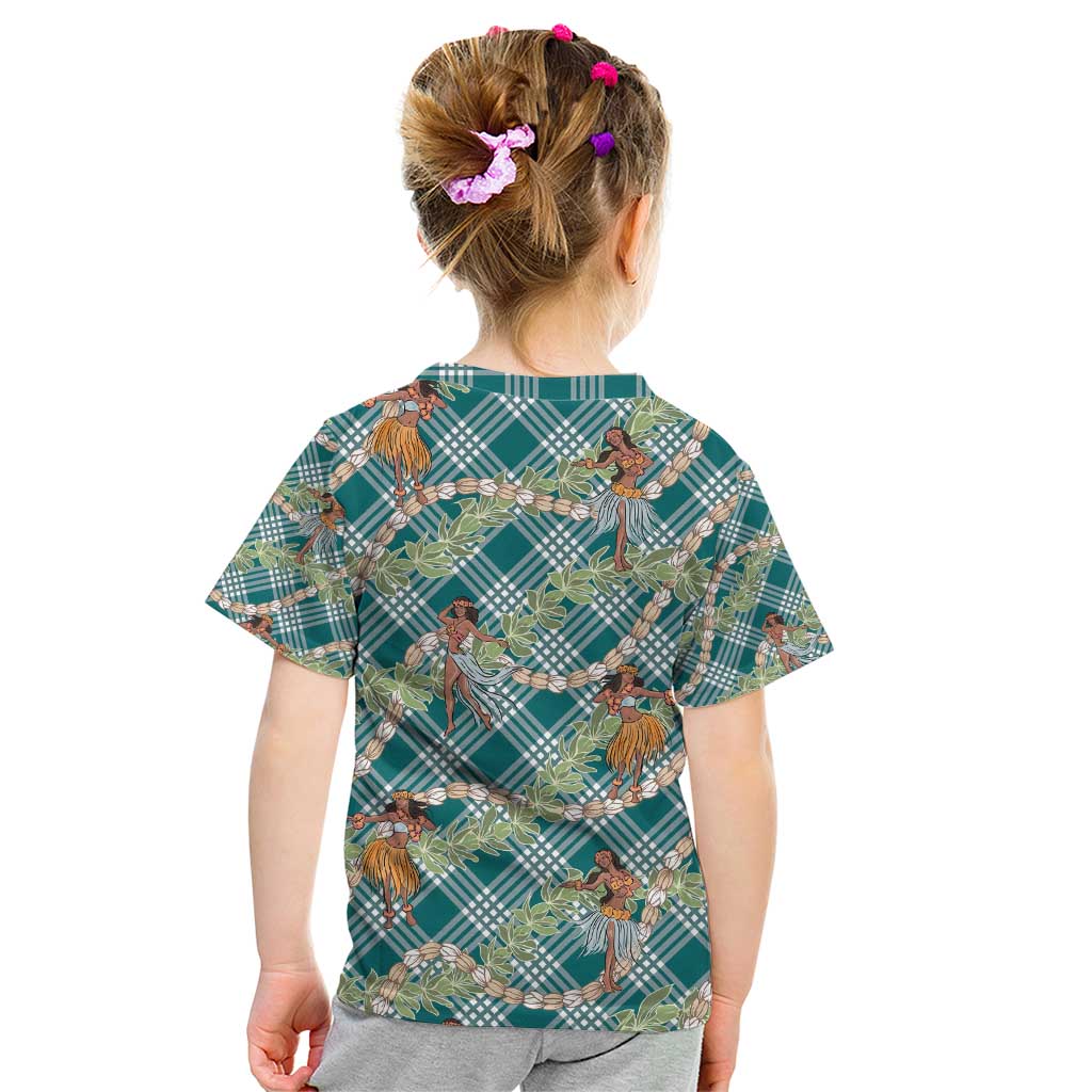 Teal Palaka Hula Girls Seamless Hawaii Aloha Kid T Shirt - Polynesian Pride