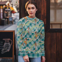 Teal Palaka Hula Girls Seamless Hawaii Aloha Ugly Christmas Sweater - Polynesian Pride