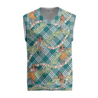 Teal Palaka Hula Girls Seamless Hawaii Aloha Christmas Knitted V-Neck Vest - Polynesian Pride