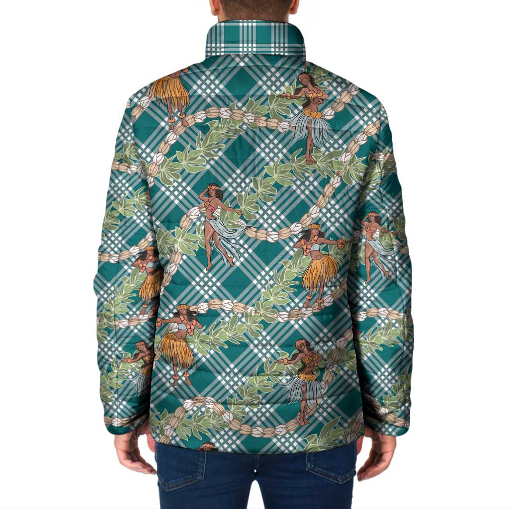 Teal Palaka Hula Girls Seamless Hawaii Aloha Padded Jacket LT7 - Polynesian Pride