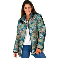 Teal Palaka Hula Girls Seamless Hawaii Aloha Padded Jacket LT7 Women Teal - Polynesian Pride