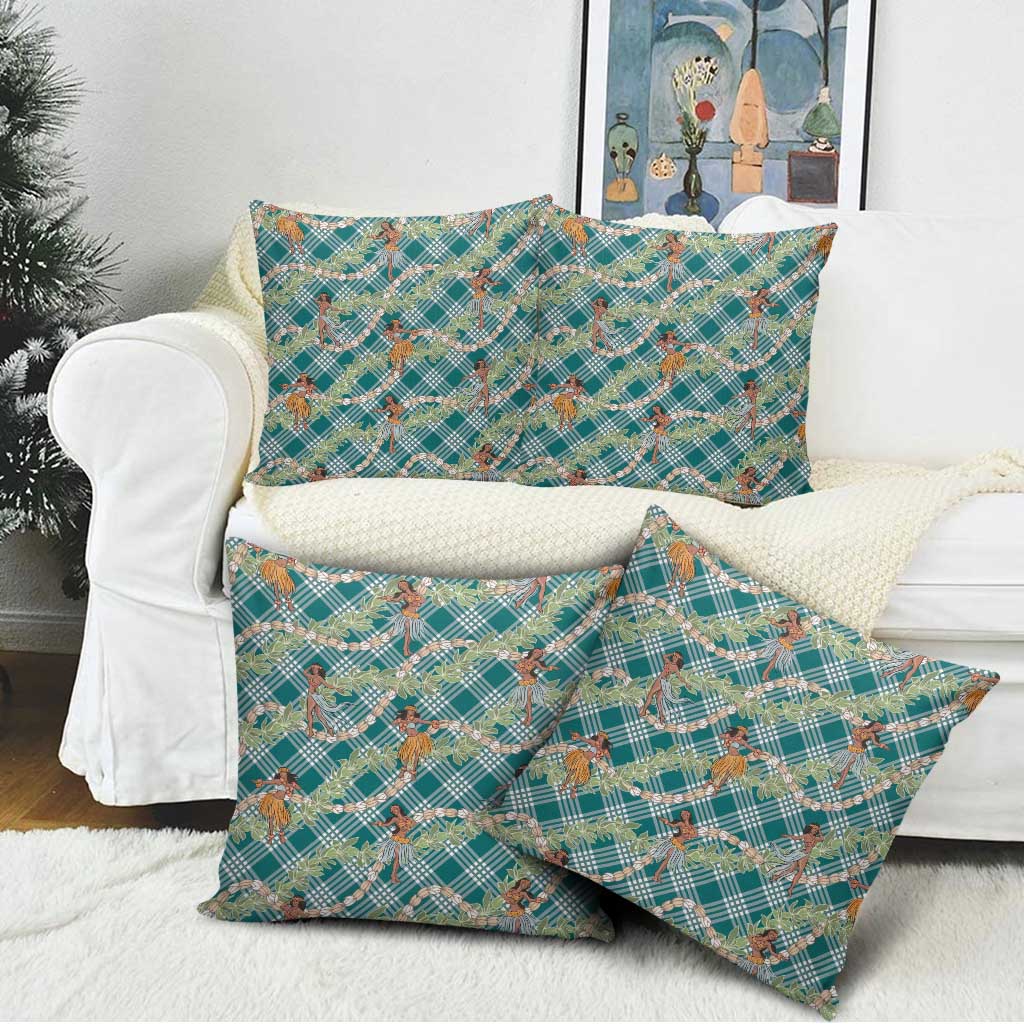 Teal Palaka Hula Girls Seamless Hawaii Aloha Pillow Cover - Polynesian Pride
