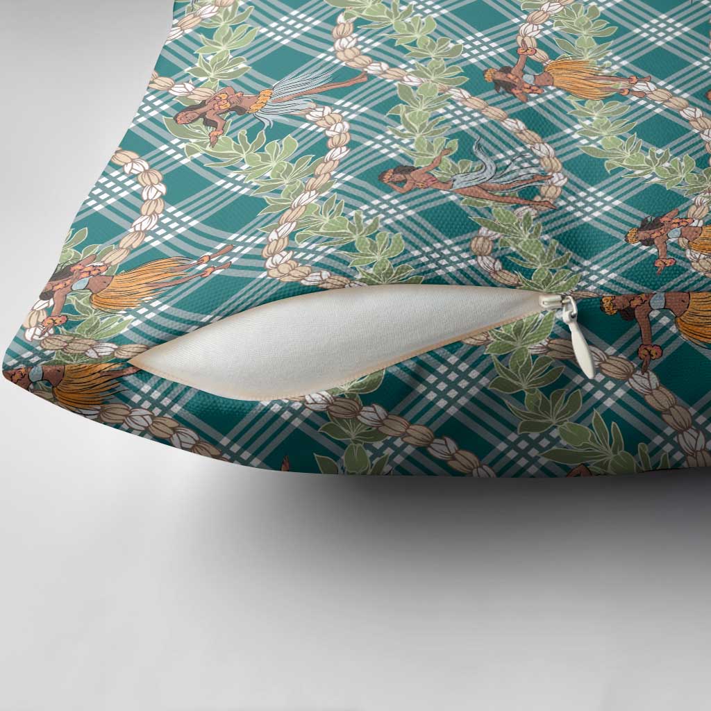 Teal Palaka Hula Girls Seamless Hawaii Aloha Pillow Cover - Polynesian Pride