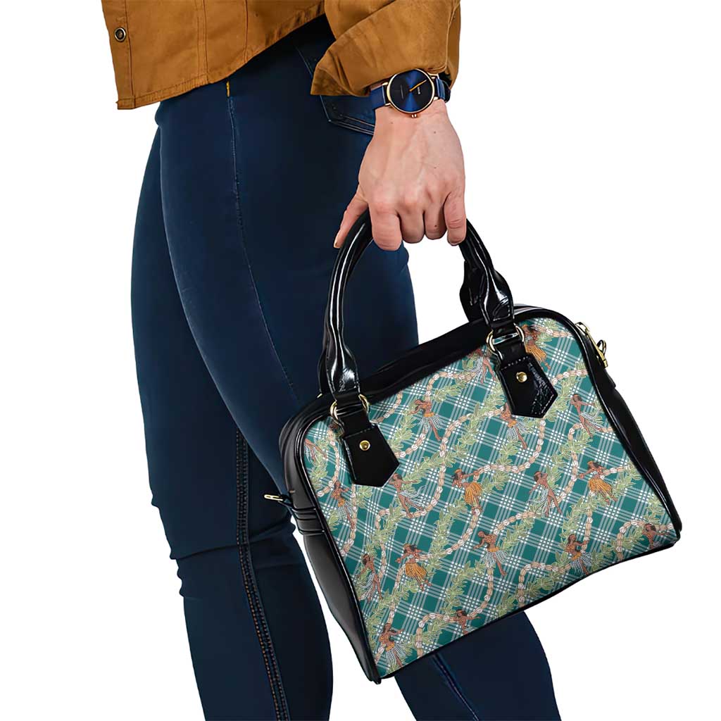 Teal Palaka Hula Girls Seamless Hawaii Aloha Shoulder Handbag LT7 - Polynesian Pride