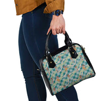 Teal Palaka Hula Girls Seamless Hawaii Aloha Shoulder Handbag LT7 - Polynesian Pride