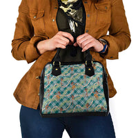 Teal Palaka Hula Girls Seamless Hawaii Aloha Shoulder Handbag LT7 - Polynesian Pride
