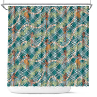 Teal Palaka Hula Girls Seamless Hawaii Aloha Shower Curtain - Polynesian Pride