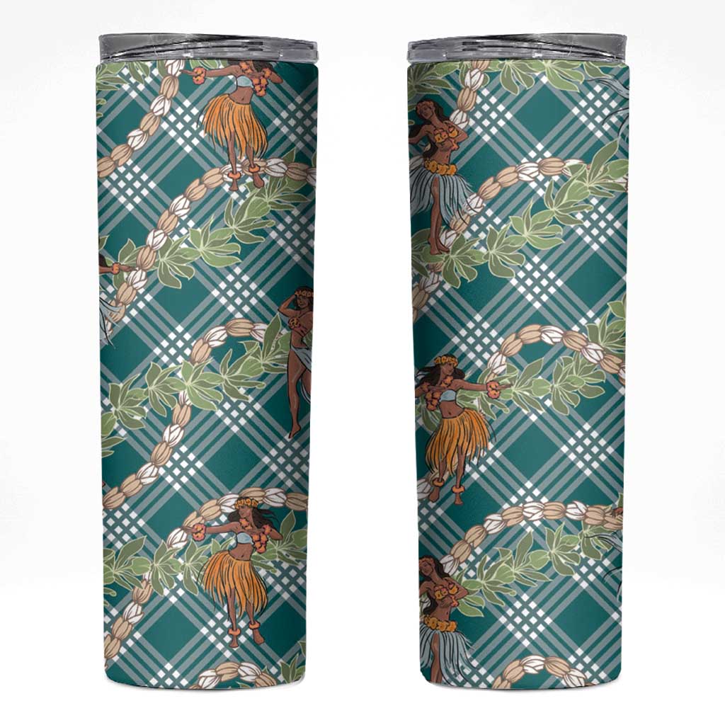 Teal Palaka Hula Girls Seamless Hawaii Aloha Skinny Tumbler - Polynesian Pride