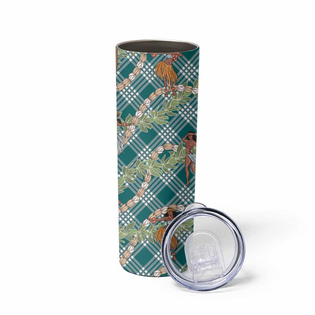 Teal Palaka Hula Girls Seamless Hawaii Aloha Skinny Tumbler - Polynesian Pride