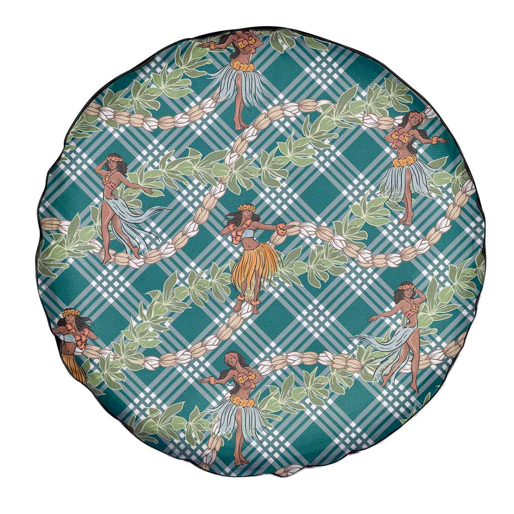 Teal Palaka Hula Girls Seamless Hawaii Aloha Spare Tire Cover - Polynesian Pride