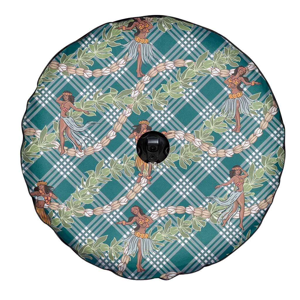 Teal Palaka Hula Girls Seamless Hawaii Aloha Spare Tire Cover - Polynesian Pride