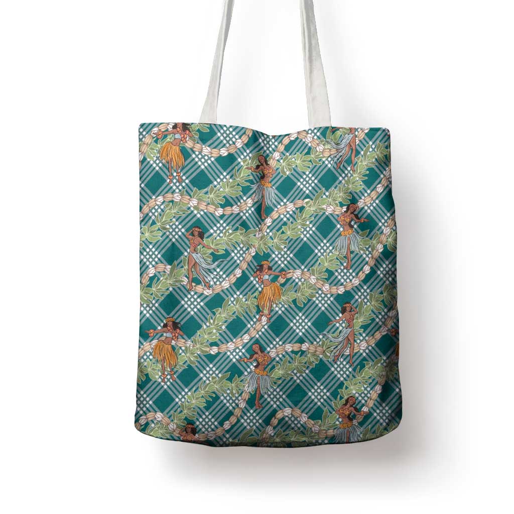 Teal Palaka Hula Girls Seamless Hawaii Aloha Tote Bag - Polynesian Pride
