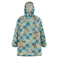 Teal Palaka Hula Girls Seamless Hawaii Aloha Wearable Blanket Hoodie LT7 One Size Teal - Polynesian Pride