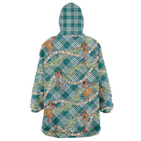 Teal Palaka Hula Girls Seamless Hawaii Aloha Wearable Blanket Hoodie LT7 - Polynesian Pride
