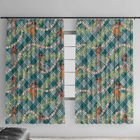 Teal Palaka Hula Girls Seamless Hawaii Aloha Window Curtain - Polynesian Pride