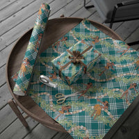 Teal Palaka Hula Girls Seamless Hawaii Aloha Wrapping Paper LT7 - Polynesian Pride