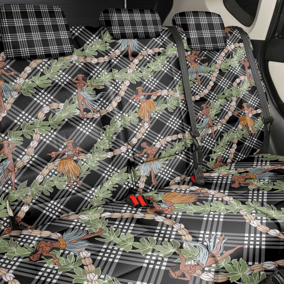 Sable Palaka Hula Girls Seamless Hawaii Aloha Back Car Seat Cover - Polynesian Pride