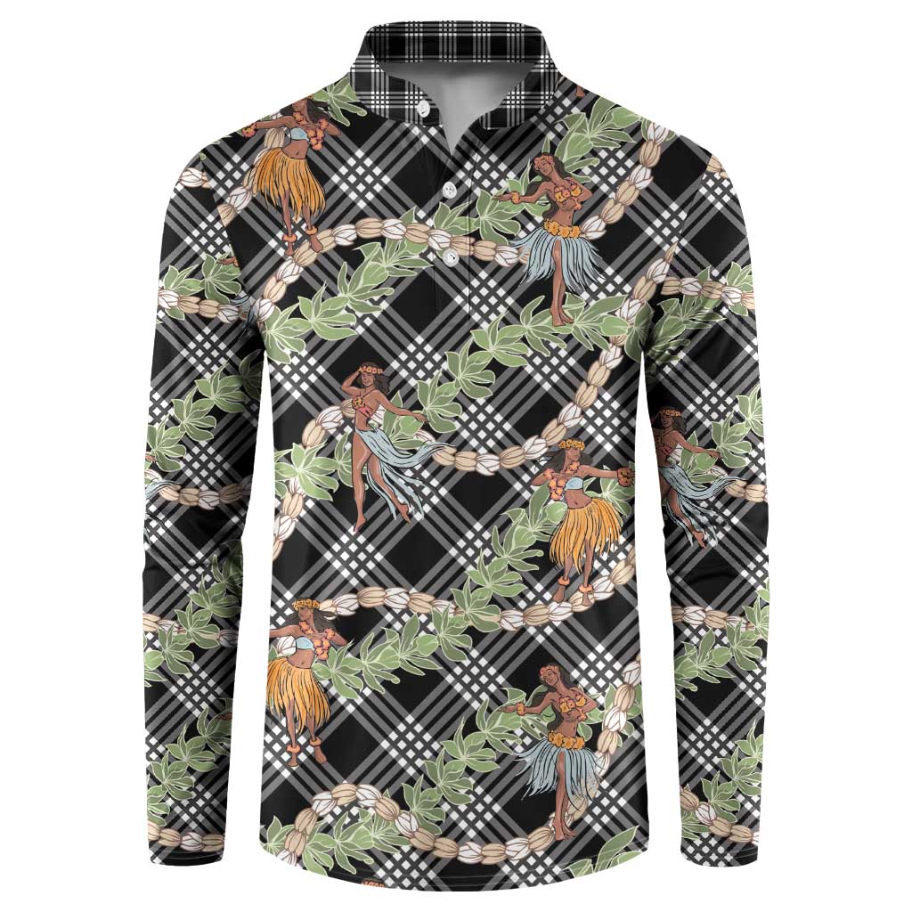 Sable Palaka Hula Girls Seamless Hawaii Aloha Button Sweatshirt - Polynesian Pride