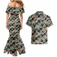Sable Palaka Hula Girls Seamless Hawaii Aloha Couples Matching Mermaid Dress and Hawaiian Shirt - Polynesian Pride