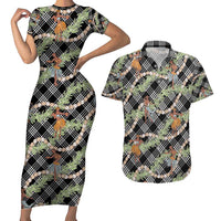 Sable Palaka Hula Girls Seamless Hawaii Aloha Couples Matching Short Sleeve Bodycon Dress and Hawaiian Shirt - Polynesian Pride