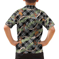 Sable Palaka Hula Girls Seamless Hawaii Aloha Family Matching Off Shoulder Maxi Dress and Hawaiian Shirt - Polynesian Pride