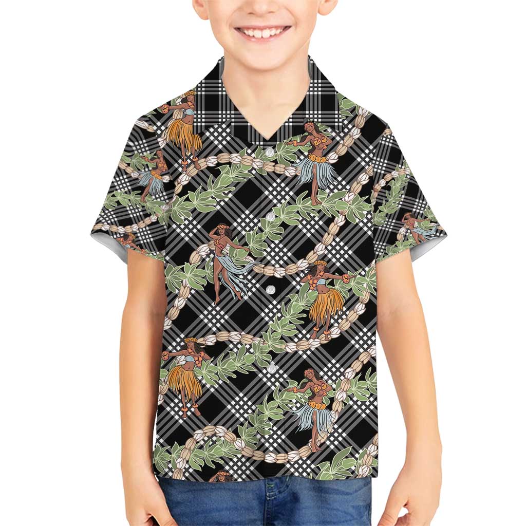 Sable Palaka Hula Girls Seamless Hawaii Aloha Family Matching Puletasi and Hawaiian Shirt - Polynesian Pride