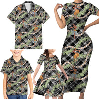 Sable Palaka Hula Girls Seamless Hawaii Aloha Family Matching Short Sleeve Bodycon Dress and Hawaiian Shirt - Polynesian Pride
