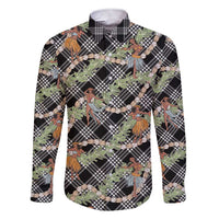 Sable Palaka Hula Girls Seamless Hawaii Aloha Family Matching Short Sleeve Bodycon Dress and Hawaiian Shirt - Polynesian Pride