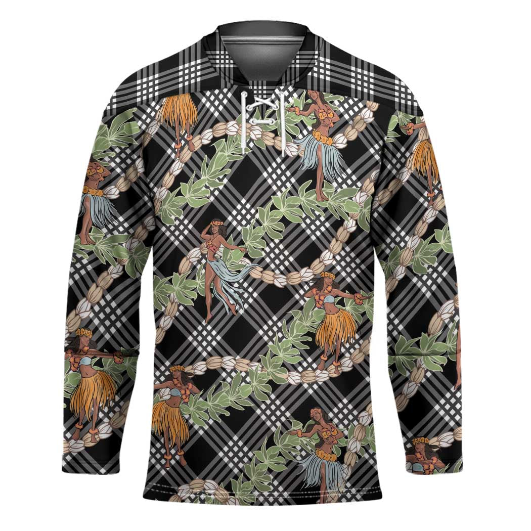 Sable Palaka Hula Girls Seamless Hawaii Aloha Hockey Jersey - Polynesian Pride