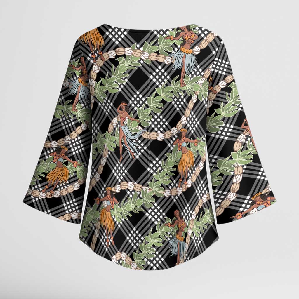 Sable Palaka Hula Girls Seamless Hawaii Aloha Kimono Sleeve Blouse - Polynesian Pride