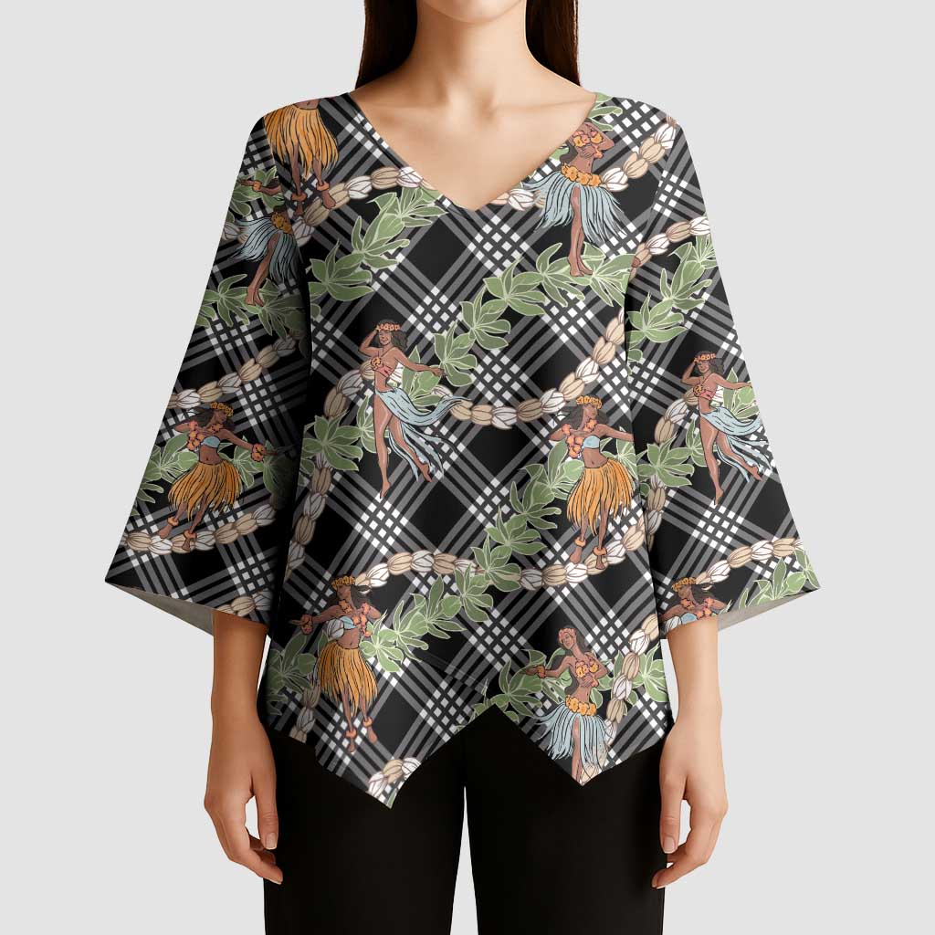 Sable Palaka Hula Girls Seamless Hawaii Aloha Kimono Sleeve Blouse - Polynesian Pride