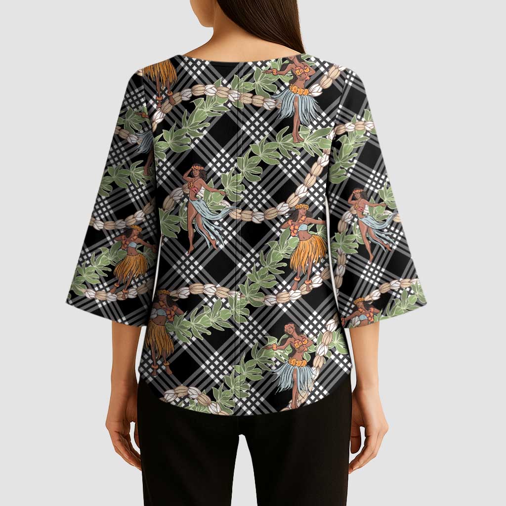 Sable Palaka Hula Girls Seamless Hawaii Aloha Kimono Sleeve Blouse - Polynesian Pride