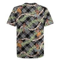 Sable Palaka Hula Girls Seamless Hawaii Aloha Rugby Jersey - Polynesian Pride