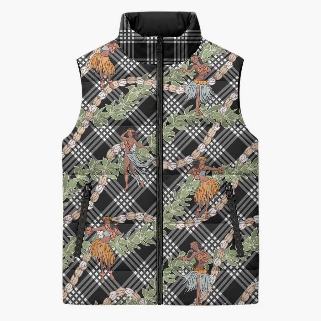 Sable Palaka Hula Girls Seamless Hawaii Aloha Sleeveless Puffer Jacket - Polynesian Pride