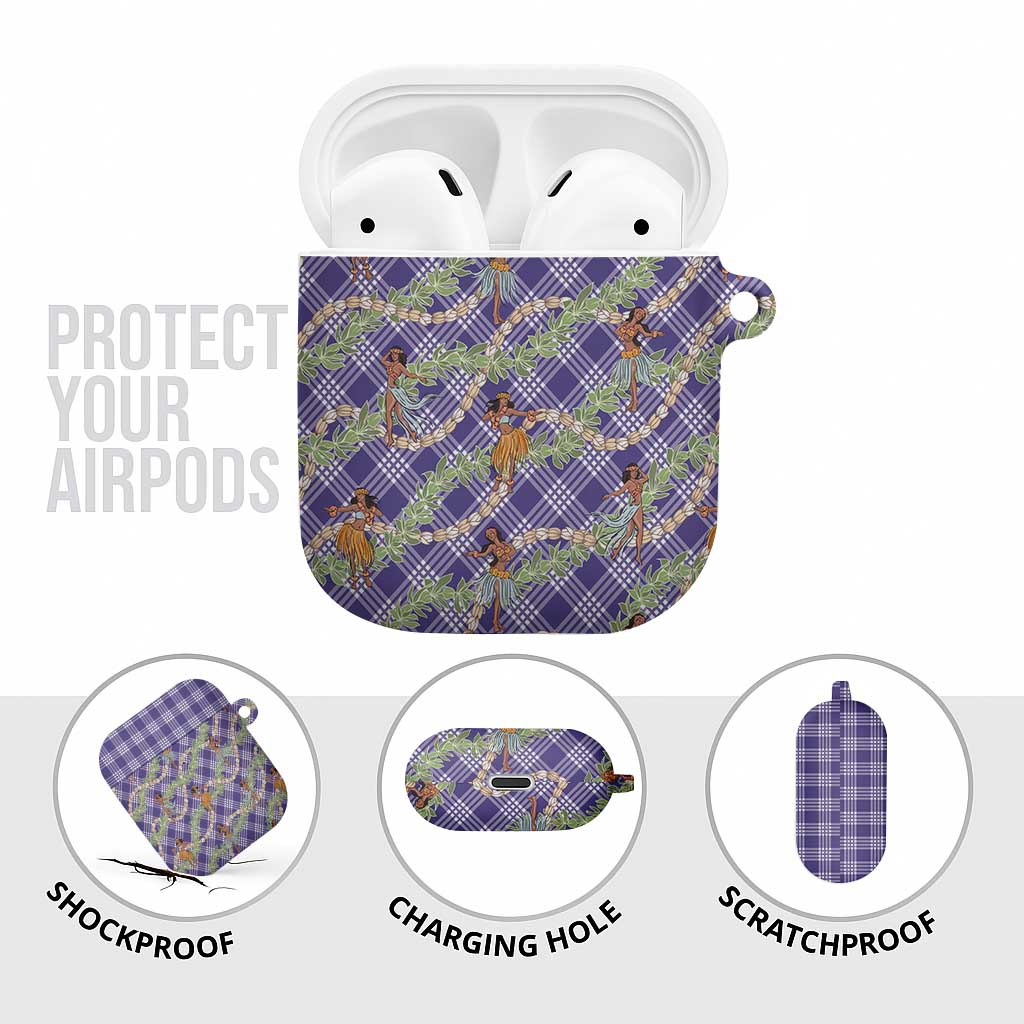 Lavender Palaka Hula Girls Seamless Hawaii Aloha AirPods Case - Polynesian Pride