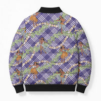 Lavender Palaka Hula Girls Seamless Hawaii Aloha Bomber Puffer Jacket - Polynesian Pride