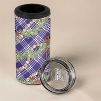 Lavender Palaka Hula Girls Seamless Hawaii Aloha 4 in 1 Can Cooler Tumbler - Polynesian Pride