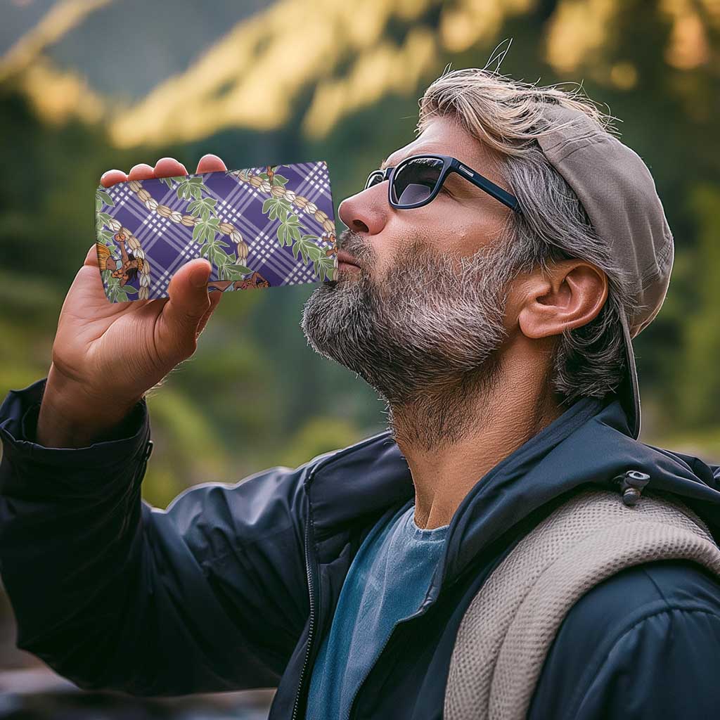 Lavender Palaka Hula Girls Seamless Hawaii Aloha 4 in 1 Can Cooler Tumbler - Polynesian Pride