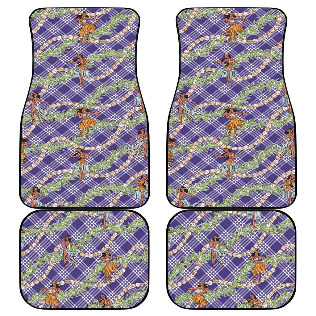 Lavender Palaka Hula Girls Seamless Hawaii Aloha Car Mats - Polynesian Pride
